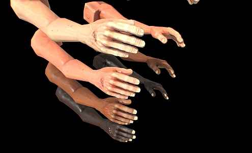 hand man hand cartoon hand elbow arm palm man organ 3d model