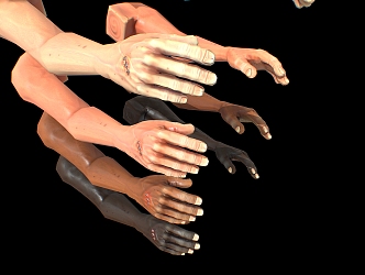 hand man hand cartoon hand elbow arm palm man organ 3d model