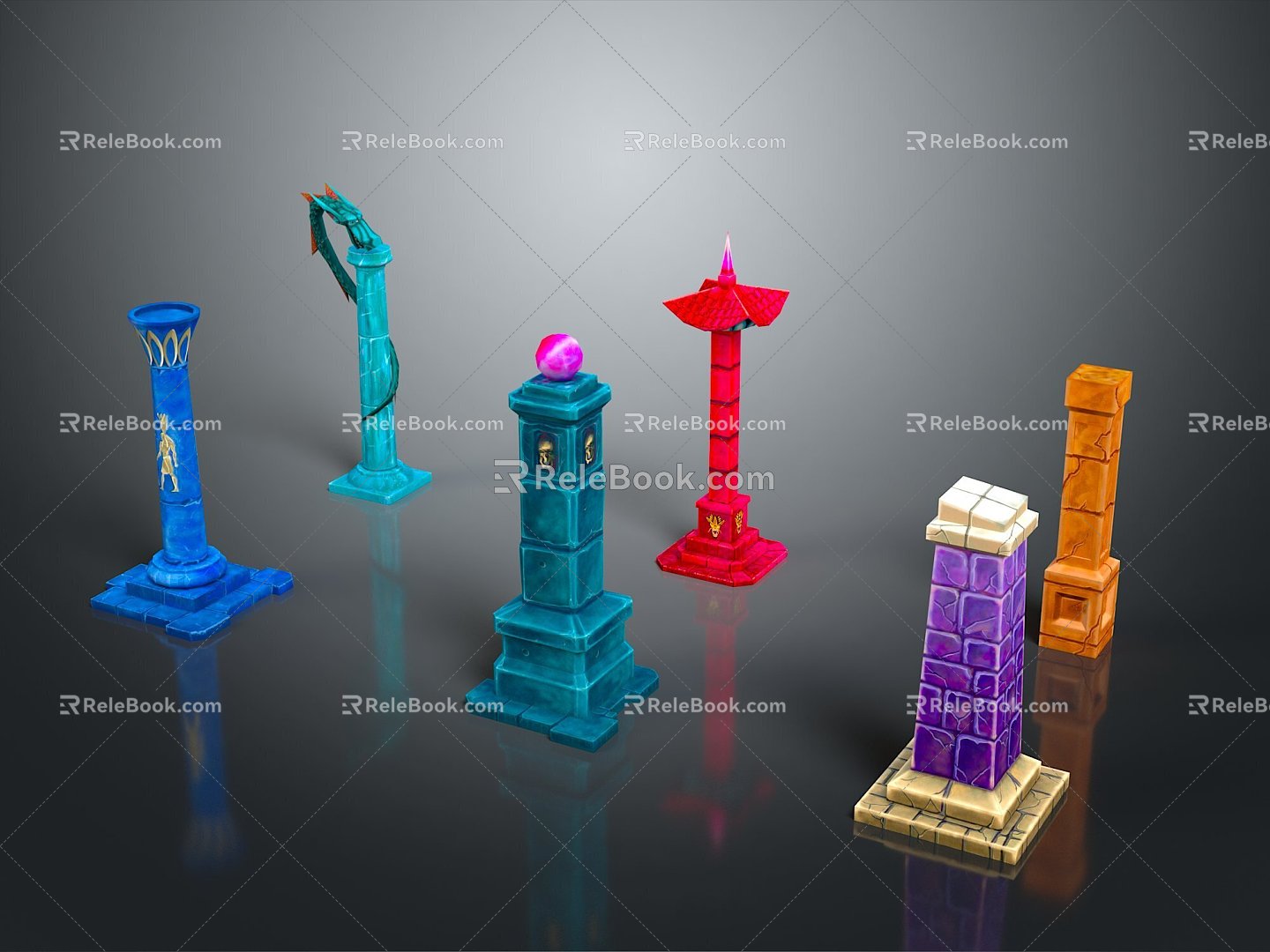 Columns Stone Columns Stone Columns Old Columns Roman Columns Roman Columns Classical Columns Greek Columns 3d model