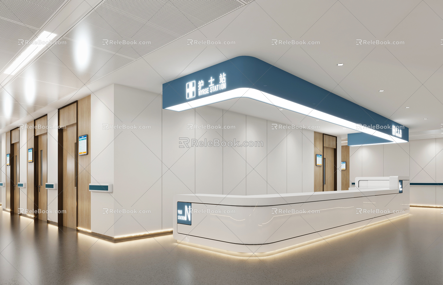 Modern Nurse Station Nursing Station Hospital 3d model