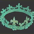 Golden Decorative Crown With Intricate Fleur De Lis Patterns And Colorful Gemstones