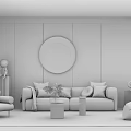 Modern sofa coffee table combination 3d model