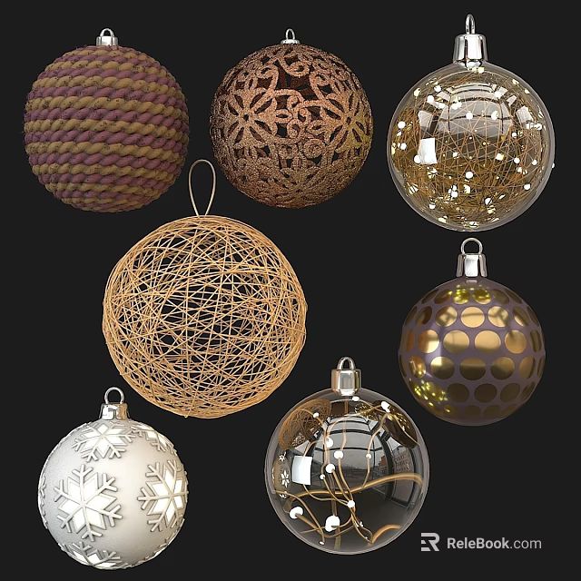 Diverse Sphere Shaped Wall Decor with Woven Laser Cut and Metallic Designs 3d model