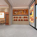 Modern Restaurant Interior With Service Counter Wooden Tables And Warm Pendant Lights