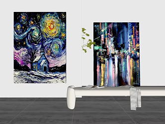 Modern Oil Painting Decorative Painting 3d model