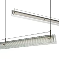 Modern Linear Suspended Pendant Light With Frosted Glass And Metal Frame Design