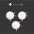 Large White Storage Tanks With Support Structures And Small Towers