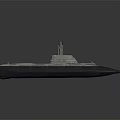 Military Submarine Vessel With Conning Tower And Metallic Hull Design
