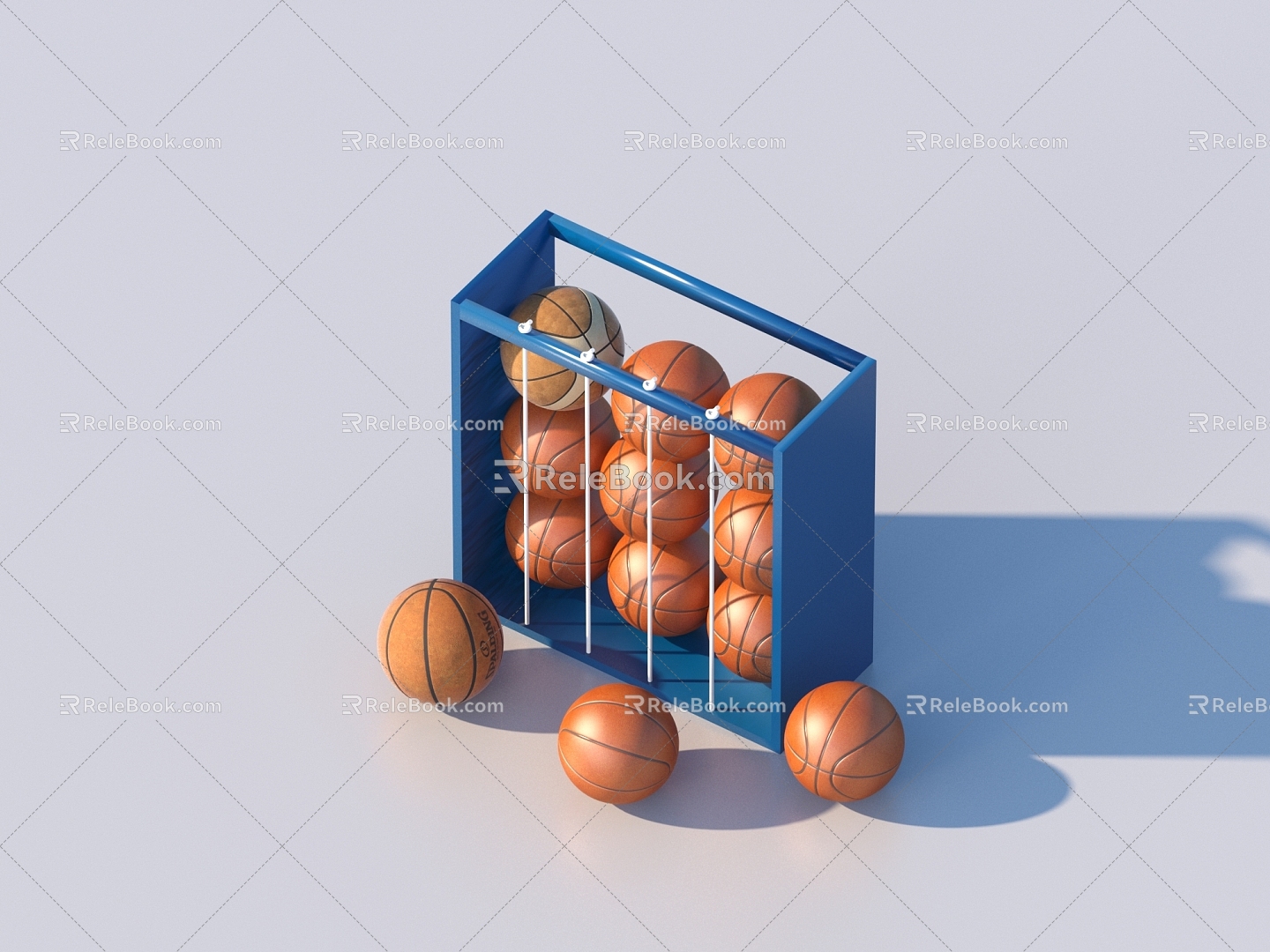 Basketball Storage Rack 3d model