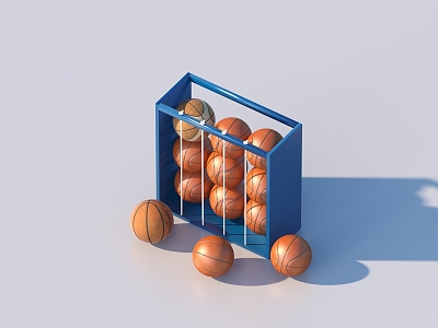 Basketball Storage Rack 3d model