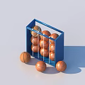 Sturdy Blue Storage Rack for Basketballs with Multiple Balls Inside and Outside