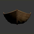 Handcrafted Wooden Boat with Oar Traditional Design and Smooth Surface Details