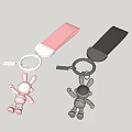 Space rabbit key chain key chain 3d model