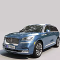 Blue Lincoln SUV Modern Exterior With Chrome Accents And Alloy Wheels