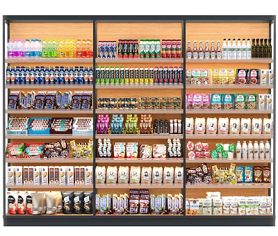 Modern shelves Supermarket goods display shelves 3d model