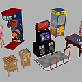 Sports Entertainment Equipment Game Table Chess Doll Machine Dancing Machine Boxing Game Machine Bar Entertainment Playground Equipment Desktop Game 3d model