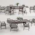 Modern Dining Table and Chair Combination Dining Table and Chair 3d model