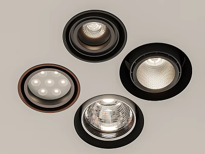 Modern Downlights And Spotlights With Various Design Styles For Home Interior Lighting 3d model