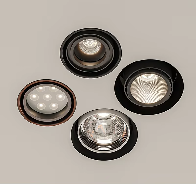Modern Downlights And Spotlights With Various Design Styles For Home Interior Lighting 3d model