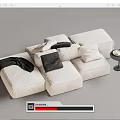 Modern Multiplayer Sofa Module Sofa Back-to-Back Sofa 3d model