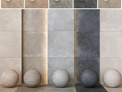 Modern Interior Wall Tiles With Various Colored Spheres And Textures Design 3d model