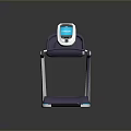 Modern Fitness Treadmill With Digital Display And Sleek Blue White Structure