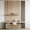 Modern Office Desk Chair Desk Chair Computer Bookshelf 3d model