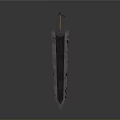 Detailed 3D Model Sword With Wooden Handle And Long Metal Blade