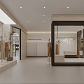 Modern Clothing Store Interior With Display Racks Mannequins Seating Decorative Walls And Bright Lighting