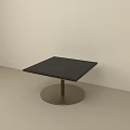 Modern Minimalist Side Table With Black Tabletop And Round Metal Base 3d model