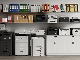 modern printer copier scanner office folder office equipment 3d model