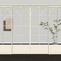 Elegant White Sliding Doors With Arched Tops Ribbed Glass And Glass Panes Design