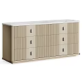 Modern Wooden Storage Cabinets With Light And Dark Wood Tones Drawers And Doors