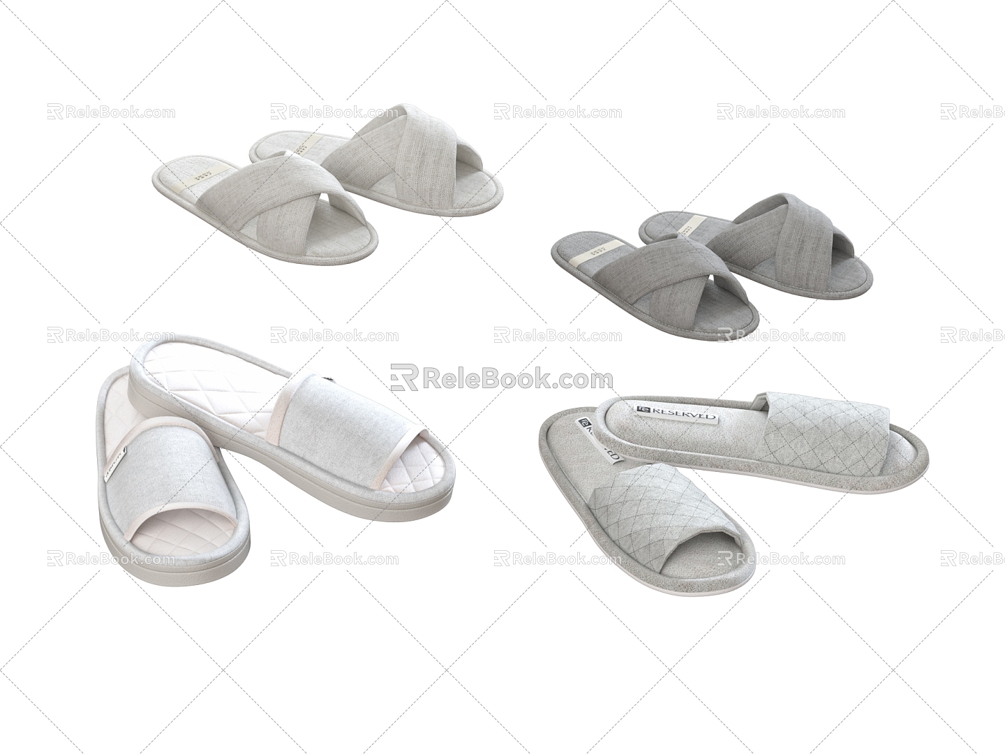 Modern slippers 3d model