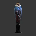 Fantasy Character Design Featuring Blonde Hair Blue Cape And Armor Front Back View