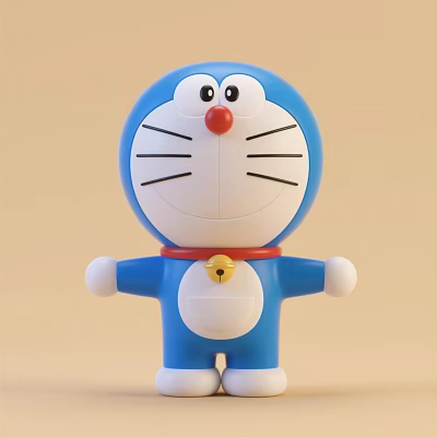 Doraemon Doraemon Robot Cat Blue Fatty Toy Plastic Dingdang Cat Blind Box Internet Popular Cute Cartoon Car Interior Ornaments 3d model