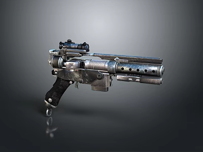 Tactical Vintage Pistol With Scope Black Grip And Metallic Barrel Design 3d model Tactical Vintage Pistol With Scope Black Grip And Metallic Barrel Design 3d model