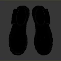 Durable Black Leather Boots With Thick Soles Lace Up Design For Daily Wear