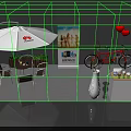 HUAWEI Brand Photo Check in Spot With White Umbrella Tables Chairs And Red Balloons