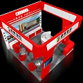CHUNHUI Intelligent Control Modern Red And White Exhibition Booth Design With Display Area