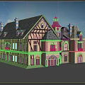 Classic Traditional Detached Villa Featuring Sloped Roof Timber Frame Tower And Chimneys Design