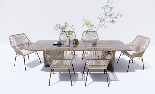 Modern Outdoor Table and Chair Outdoor Leisure Table and Chair 3d model