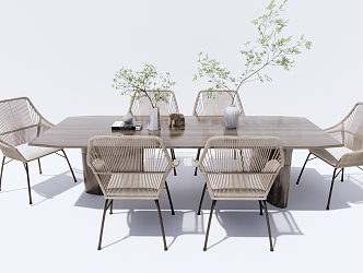 Modern Outdoor Table and Chair Outdoor Leisure Table and Chair 3d model