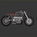 Vintage Custom Black Motorcycle With Red Accents And Imperial Design Details