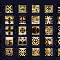 Various Square Wall Decor With Intricate Geometric Floral And Traditional Patterns 3d model