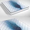 Comfortable Mattress With Wave Pattern Surface In White And Blue Colors