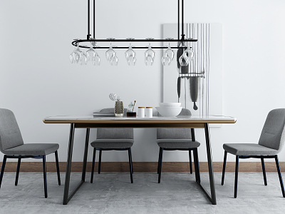 Modern Dining Table and Chair Combination model