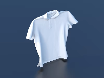 White Polo Shirt with Classic Collar Short Sleeve Design Ideal for Casual Wear 3d model