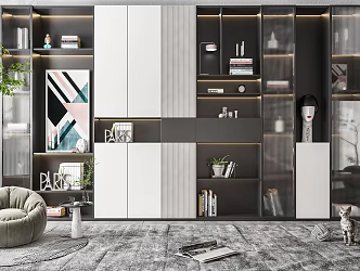 Modern Bookcase Decorative Bookcase 3d model