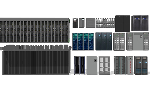 Machine room cabinet combination Electromechanical equipment combination 3d model